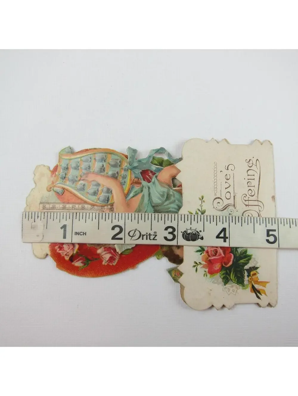 Vintage Valentine 3D Pop Up Die Cut Angel Boys Bell Music Red Heart Thermometer